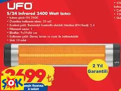 UFO S/24 INFRARED 2400 WATT ISITICI UFO S/24 INFRARED 2400 WATT ISITICI